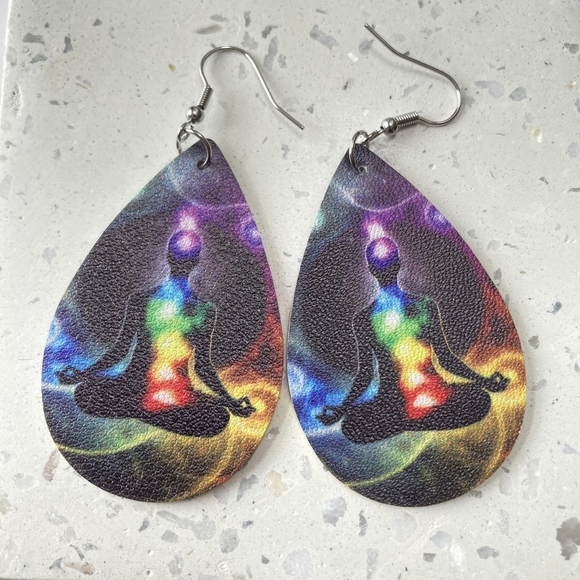 Jewelry - BNWT Yoga Chakra Meditation Teardrop Earrings - Serene and Spiritual